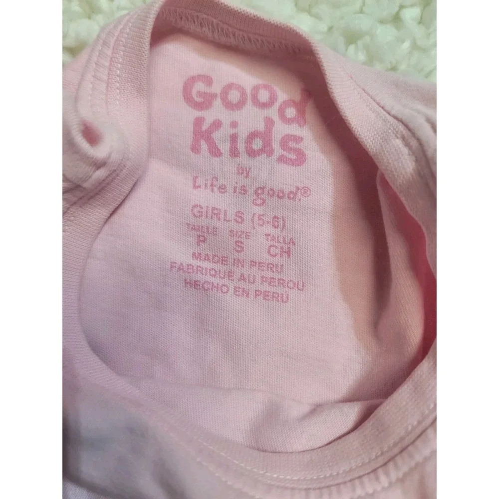 Life Is Good Girls Tshirt  Outer Banks Flip Flops 5-6‎ Pink